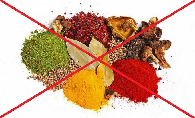 A nyaki osteochondrosis esetén kerülni kell a fűszeres fűszerek használatát.